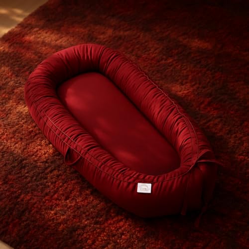 Image of EAQ Baby Lounger, Infant Lounger for Newborn,Portable Baby Nest Cover Breathable & Soft, Newborn Essentials