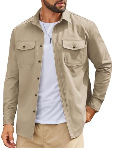 COOFANDY Mens Button Down Long Sleeve Shirt Casual for Mens Work Shirts Casual Mens Shirt Jackets Lightweight