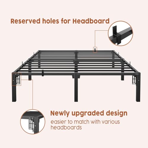 Image of GarveeLife 16 in Full Heavy Duty Metal Bed Frame with Under-Bed Storage, Noise-Free Mattress Foundation, No Box Spring Needed, Easy Assembly, Strong Weight Capacity
