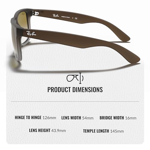 Image of Ray-Ban RB4165 JUSTIN CLASSIC Square Shape Sunglasses for Men with Official Eyewear Kit