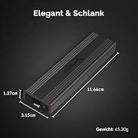 SABRENT NVMe Gehäuse und m2 SATA SSD Adapter (M-Key, M+B Key) USB C 3.2X2 10Gbps Kühlkörper Design (EC-SNVE) – Ansicht 6