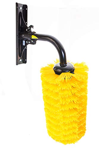 EasySwing Cow Brush - Large - Cow Comfort Cattle Brush - Cow Scratcher works for Cows, Horses, Goats and other Livestock - Strong Enough for Bulls Yellow