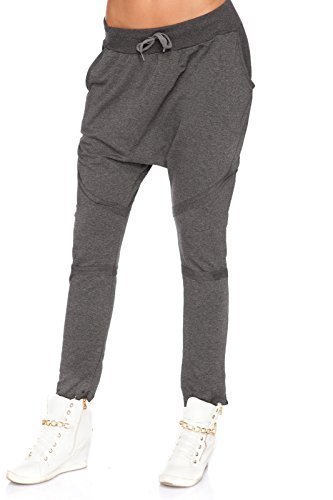 FUTURO FASHION® - Damen Jogginghose - tiefer Schritt - Haremsstil - Größe 36-42 - FT3007 - Graphit - 36 (S) FUTURO FASHION® - Damen Jogginghose - tiefer Schritt - Haremsstil - Größe 36-42 - FT3007 - Graphit - 36 (S)
