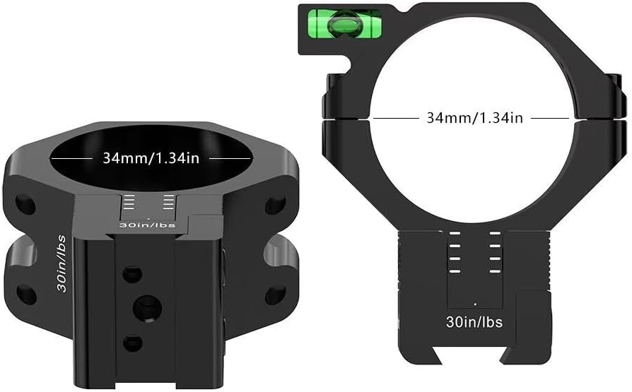 WestHunter Optics Precision 11mm Dovetail Scope Rings with 120 MOA Adjustment, 1 Inch 30mm 34mm Tube Adjustable Height Scope Mount with Bubble Level