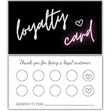 Loyalty Card 10 Punch Reward System | Punch Card | 50 pack 2 x 3.5 Inch business card size