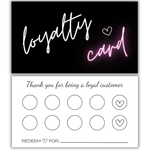 Loyalty Card 10 Punch Reward System | Punch Card | 50 pack 2 x 3.5 Inch business card size