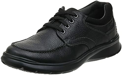 Clarks mens Cotrell Edge Oxford, Black Oily Leather, 7.5 US