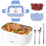 Fiambrera Electrica,lonchera eléctrica,fiambrera electrica portatil,1.5L Comida Fiambrera Termica,Recipiente de comida térmico,Para Automóvil 12V, Camión 24V, Familia 220V (Azul)