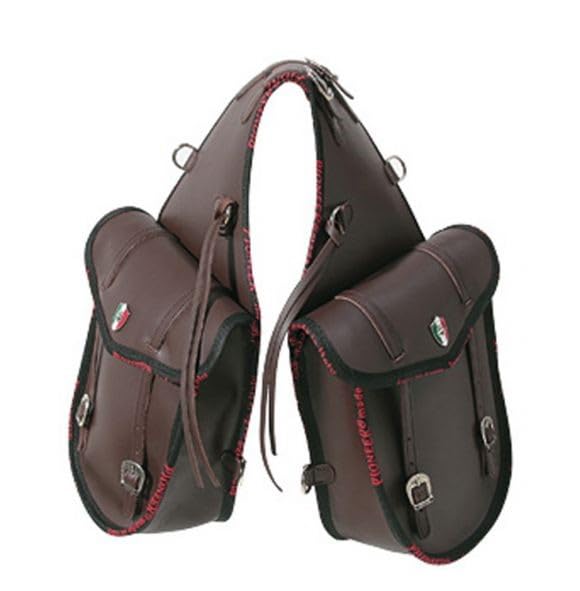 PIONEER Horse Saddlebags - Skórzana torba na siodło do jazdy konnej - Idealna do trekkingu i jazdy konnej - Konstrukcja z tyłu - Wytrzymała i wygodna