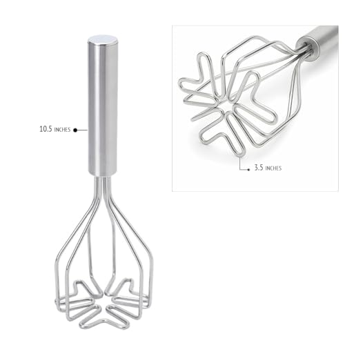 Potato Masher, Heavy Duty Stainless Steel Integrated Masher Kitchen Tool Wire Masher for Potatoes, Avocados, Beans, Fruit & Vegetables — view 3
