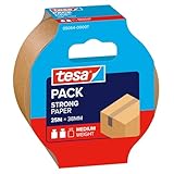 tesapack Papel ecoLogo - Cinta de Embalaje de Papel Amigable con el Medio Ambiente, 60 Prozent de Material de Origen Biológico - Marrón - 25 m x 38 mm