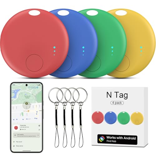 Smart Tags for Android, 4-Pack Bluetooth Tracker with Sound