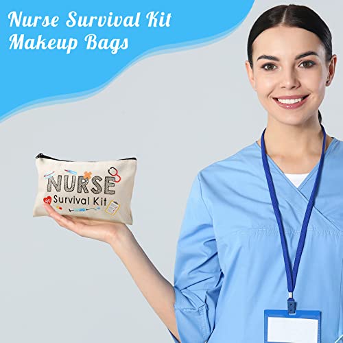 Saintrygo 20 Pieces Nurse Cosmetic Bag Nurse Survival Kit Makeup Bags Canvas Multi Purpose Zipper Pouch Practitioner Gifts for Women School Supplies2