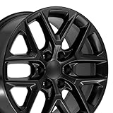 OE Wheels CV62 20 Inch Rim Fits Silverado 1500 Style 6x139.7 20x9 Satin Black - Hollander 14078 (1)
