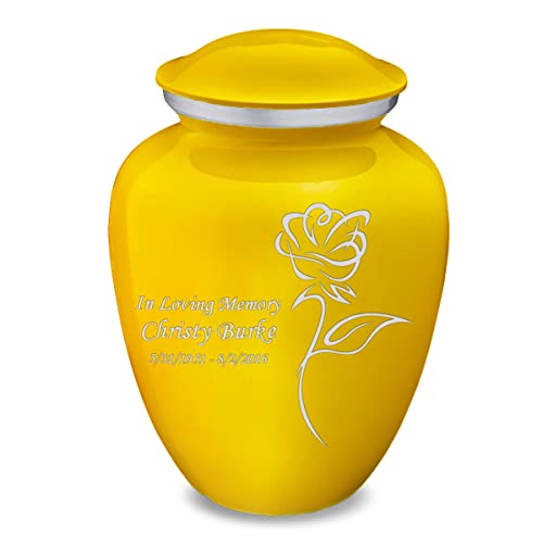 Geturns Embrace Adult Personalized Rose Cremation Urn (Yellow)