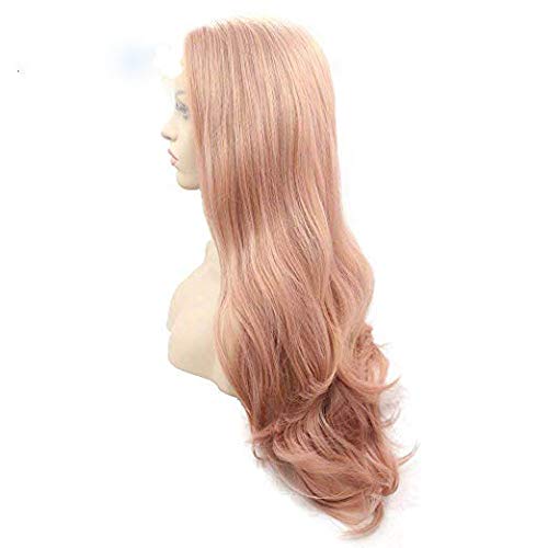 Full lace blend hair gold pink wig NWT? Amazon.com : Rose Pink Wigs for Women Rose Gold Handmade  main image 4