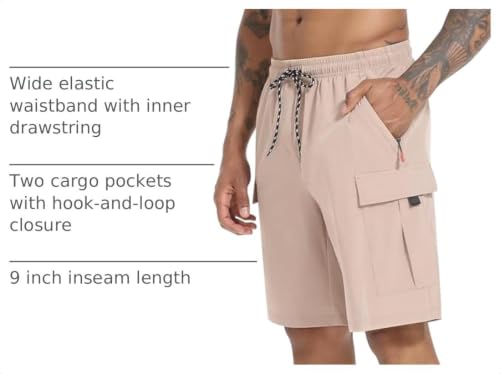 Image of Men's Cargo Shorts Quick Dry Lightweight Stretch Hiking Shorts for Men with 5 Pockets No Lining