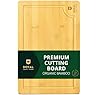 ROYAL CRAFT WOOD Wooden Cutting Boards for Kitchen Meal Prep & Serving - Bamboo Wood Serving Board with Deep Juice Groove Side Handles - Charcuterie & Chopping Butcher Block for Meat