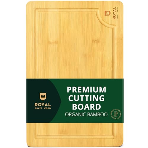 ROYAL CRAFT WOOD Wooden Cutting Boards for Kitchen Meal Prep & Serving - Bamboo Wood Serving Board...*