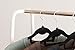 IRIS USA Clothes Rack for Hanging Clothes with Bottom Wood Shelf, Freestanding Clothing Rack, Easy to Assemble Garment Rack, Metal, Sturdy Design, Multipurpose, Small Space Storage Solution, White