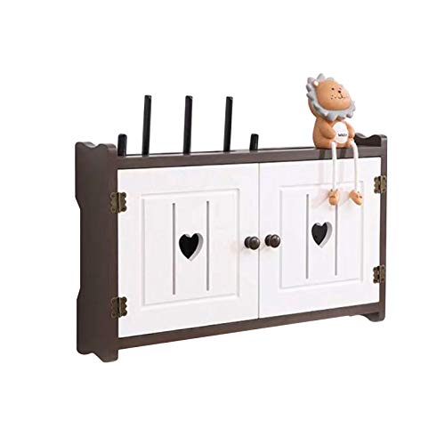 Router Regal, Wand Montage WiFi Router Aufbewahrungsboxen Holz, WLAN Box Wand, Kabel Verstecken Box, Kabelbox Groß, Wandbehang Kabelmanagement