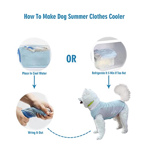 Dog Cooling Vest,Summer Cooling Jackets For Dog,Lightweight Dog Cooling Shirt,Evaporative Microfiber Dog Sun Shirt,Suitable For Medium And Large Dogs Outdoor Walking (Ice Blue, 11Xl(Chest 39.76")) #TOP5