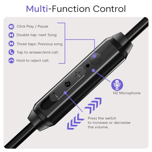 Image of Sounce HyperC Type-C Wired Earphones with Enhanced 14.2mm Dynamic Driver Deep Bass HD Microphone Ergonomic Earbuds Design TPE Anti-Tangle Cable Smart In-Line Controls for Music Calls Gaming Pro(Black)