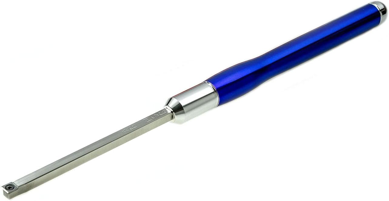 Simple Woodturning Tools Acrylic/Resin Simple Rougher Carbide Tool for Turning Acrylic/Resin/Hybrid on a Wood Lathe - USA Made, Stainless Steel, 9" Long (with 12" long Sapphire Blue Handle)