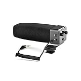 Shotgun Stereo Video Microphone Cardioid Directional Professional-Grade Anti-Noise for Phones and Ca