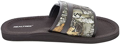 Realtree Mens Slide Sandal Adjustable, Brown Camo, Size 13/142