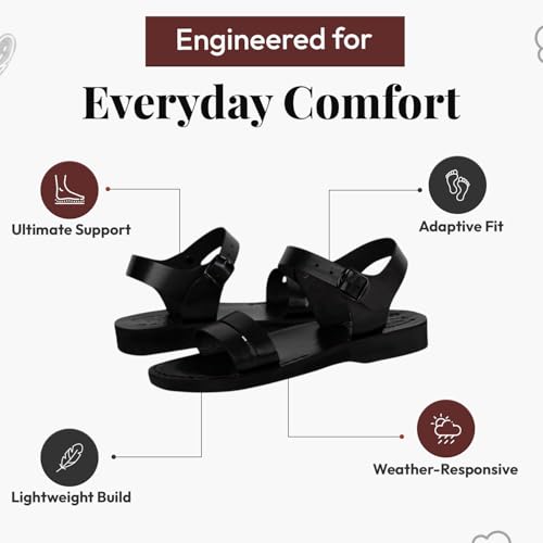 Image of Holy Land Market Men /Women Biblical Jesus Leather Sandals /Slides From Jerusalem (Samaria Style I)