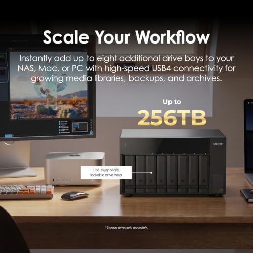 Image of QNAP TL-D810TC4-US 8-Bay Desktop DAS /JBOD Storage Expansion Enclosure