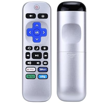 Universal Replacement Remote for Roku Smart TVs, Compatible with TCL/Hisense/Sharp/Philips/onn/Element Roku TV, Silver