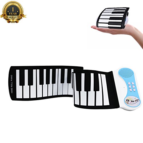 Portable Roll Up Piano Kids Practice Piano Keyboard 37 Keys Flexible Electronic Battery