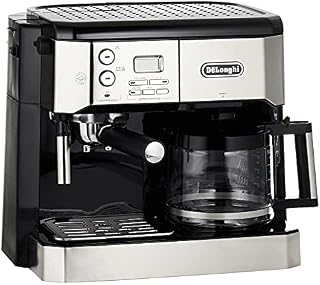 De'Longhi Combi Coffee Machine, Traditional Pump Espresso and Filter Coffee, 1.25 Liter, BCO431.S, Black and Stainless Steel