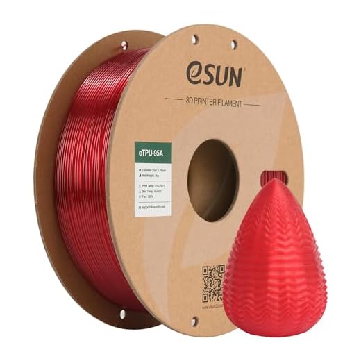 eSUN TPU 95A Filament 1.75mm, Flexible 3D Printer Filament TPU, Dimensional Accuracy +/- 0.05mm, 1KG Spool (2.2 LBS) 3D Printing Filament for 3D Printers, Transparent Red