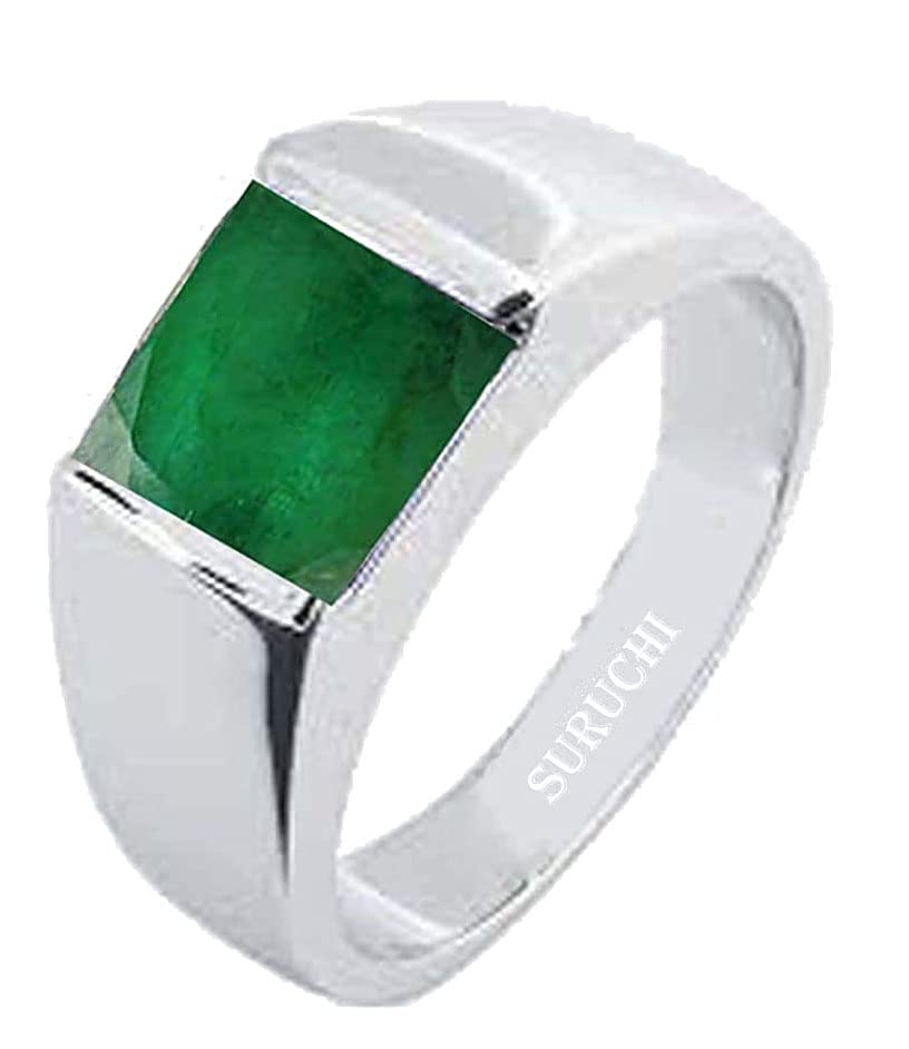 Suruchi Gems & Jewels Sterling Silver Emerald/Panna 4.25 Ratti or 4 Carat Astrological Gemstone Bis Hallmark 92.5% Ring for Men & Women (B08W9GF7PT) Amazon Price History, Amazon Price Tracker