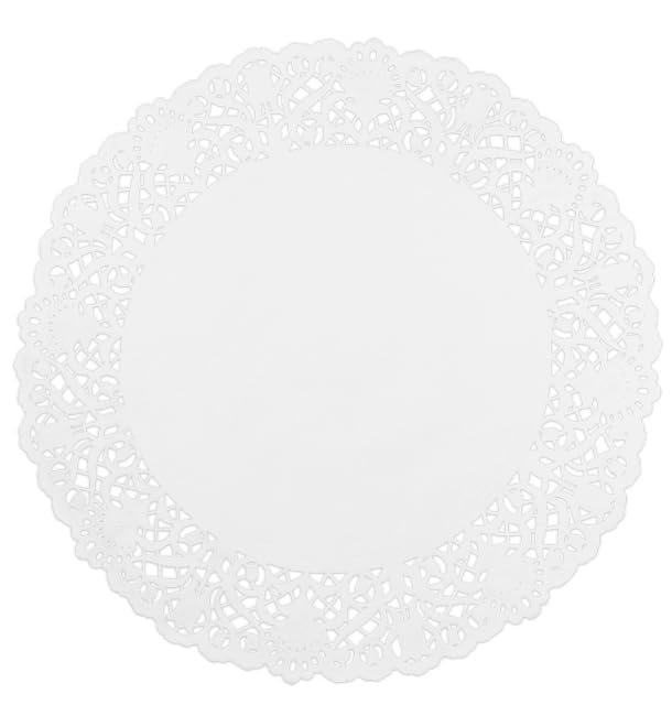 Monouso | 250 Blondas de Papel Calado, Ø32cm, Color Blanco, Rodales de Encaje, Papel Decorativo para Postres, Decoración, Artesanía, Bodas, Fiestas.
