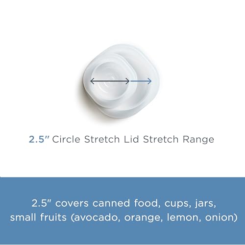Image of Stasher Premium Reusable Silicone Stretch Lids, Clear, 3pk of 2.5 inch Lids, Airtight Seal, Food Container Covers, BPA Free, Leak-free, Dishwasher Safe, Microwave Safe, Eco-Friendly