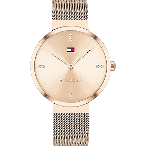 Tommy Hilfiger Reloj Analógico De Cuarzo Para Mujer Con Correa De Malla De Acero Inoxidable Color Oro Rosado - 1782218 Tommy Hilfiger Reloj Analógico De Cuarzo Para Mujer Con Correa De Malla De Acero Inoxidable Color Oro Rosado - 1782218