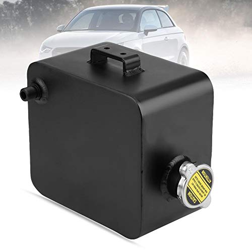 Preisvergleich Produktbild Kühlmittelbehälter, 2.5L Aluminium Coolant Expansion Überlauf-Auffangbehälter Wassertank mit Kappe Universal 17 × 15 × 10cm