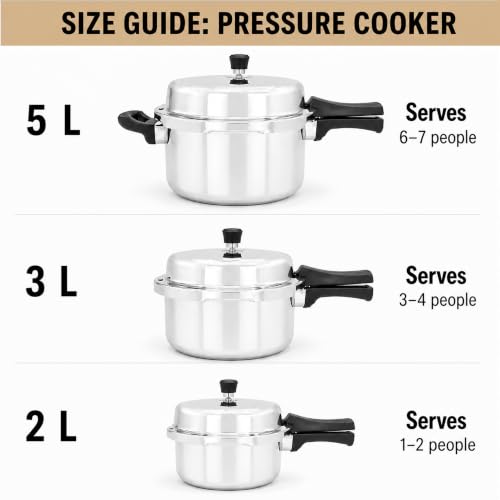 Image of SOLARA Triply Stainless Steel Pressure Cooker 2 L, Outer Lid Design, Induction & Gas Compatible, Even Heat Distribution, Heavy Duty Kitchen Cookware