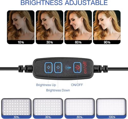 UBeesize LED Video Light Kit, 2Pcs Dimmable Continuous Portable Photography Lighting with Adjustable Tripod Stand & 5 Color Filters for Tabletop/Low-Angle Shooting, for Zoom, Game Streaming, YouTube by UBeesize - Image 4