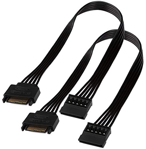 SATA Power Extension Cable,TeamProfitcom 15 Pin SATA Male to Female Extender Power Cable Adapter for Hard Drive Disk HDD, SSD (2 Pack) 24 Inches