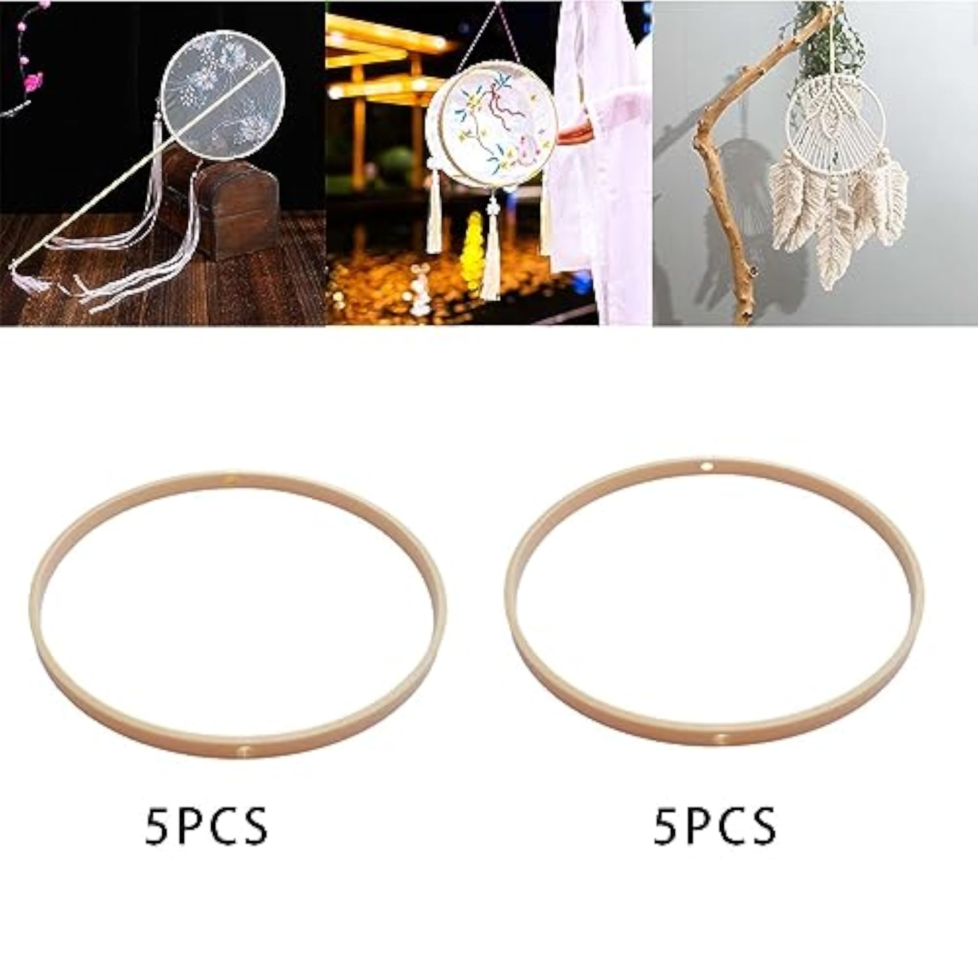 5Pcs DIY Hand Fan Frame Gift Dreamcatcher Hoop