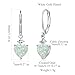 CiNily Heart Opal Leverback Earrings for Women Teen Trendy 14K White Gold Plated Heart Pendant Earrings Cubic Zircon Ear Rings Opal Jewelry Gifts