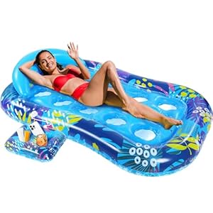Subtail Lilo Pool Inflatables – Inflatable Pool Floats – Pool Inflatable With Detachable Cupholder – Large Pool Inflatables For Kids And Adults – Inflatable Tanning Pool – Sunbathing Pool（180*120Cm）