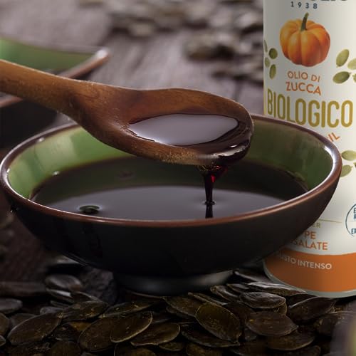 BENVOLIO Kürbiskernöl Bio Kaltgepresst 250ml - 100% Natürliches & Rein, für Haut, Haar & ProstataGesundheit | Verwendung in Salaten, Suppen, Haut, Haarpflege, Lash und Brauenwuchs | Pumpkin Seed Oil
