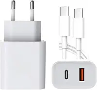 Carregador Universal Ultra Rápido/Turbo Duo, USB-C e USB-A, 40W, 9.1A, Cabo Tipo-C Compatível com Lightning, iOS, Tecnologia PD, Quick Charge 4.0