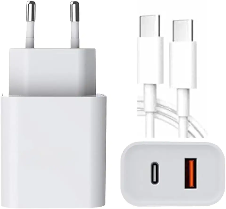 Carregador Universal Ultra Rápido/Turbo Duo, USB-C e USB-A, 40W, 9.1A, Cabo Tipo-C Compatível com Lightning, iOS, Tecnologia PD, Quick Charge 4.0